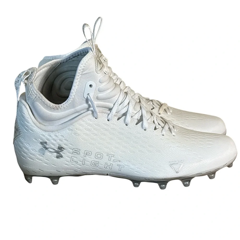 Under Armour Spotlight Lux MC 2.0 Football Cleats White,Metallic,Size 12,NWOT